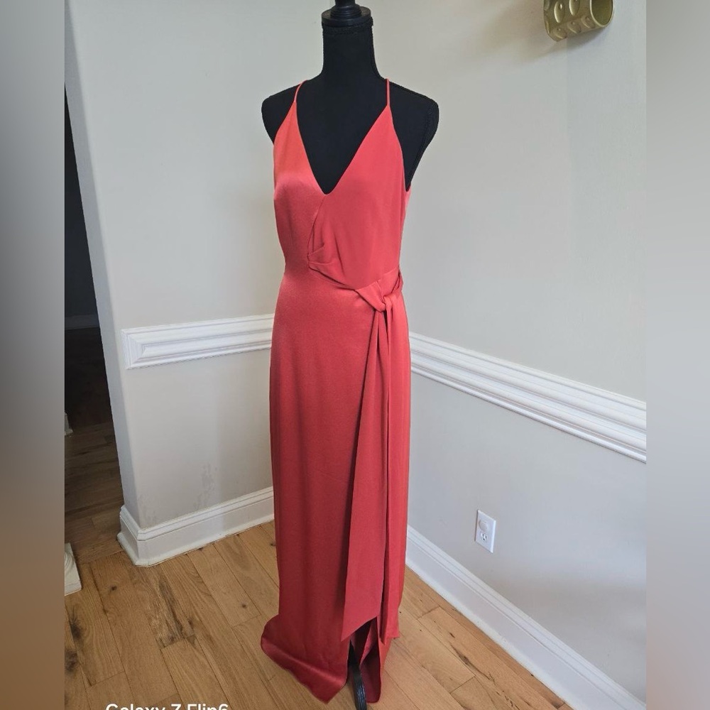 Elegant Coral Evening Gown